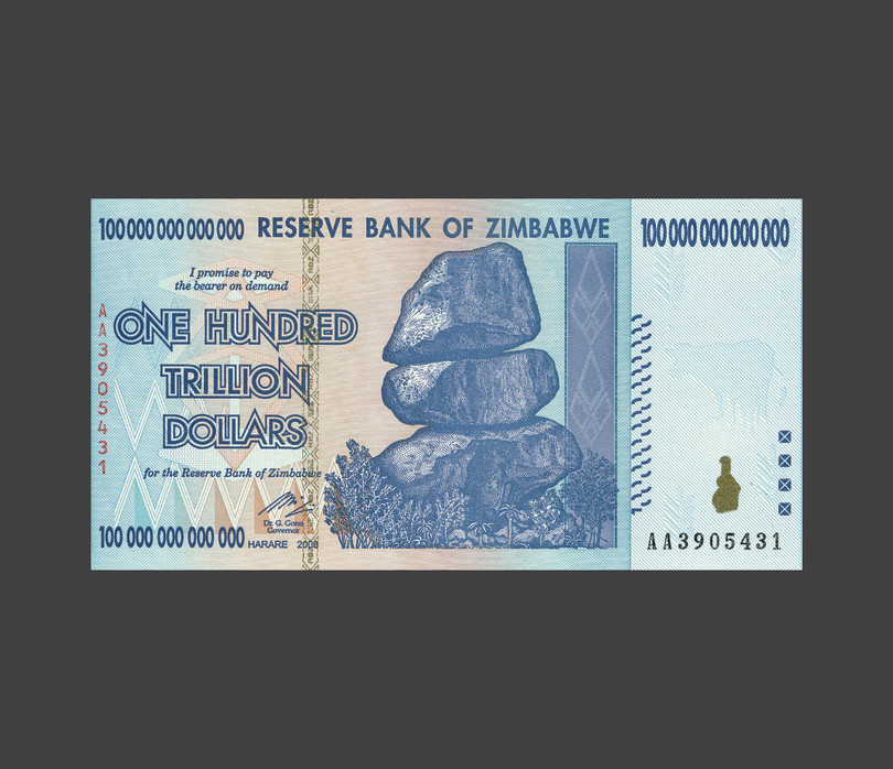 Billete de 100 billones de dólares zimbabuenses de 2009