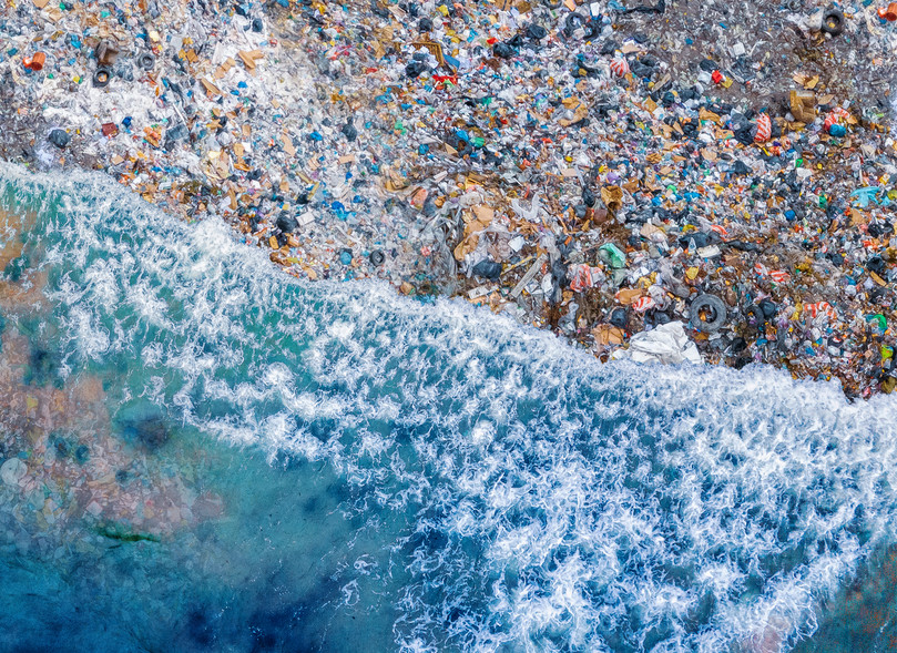 Pacific ocean and plastic waste: Shutterstock